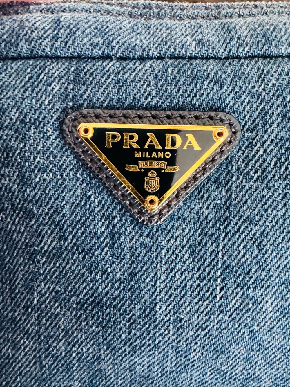 Prada Denim Triangle Pouch - Picture 8 of 9